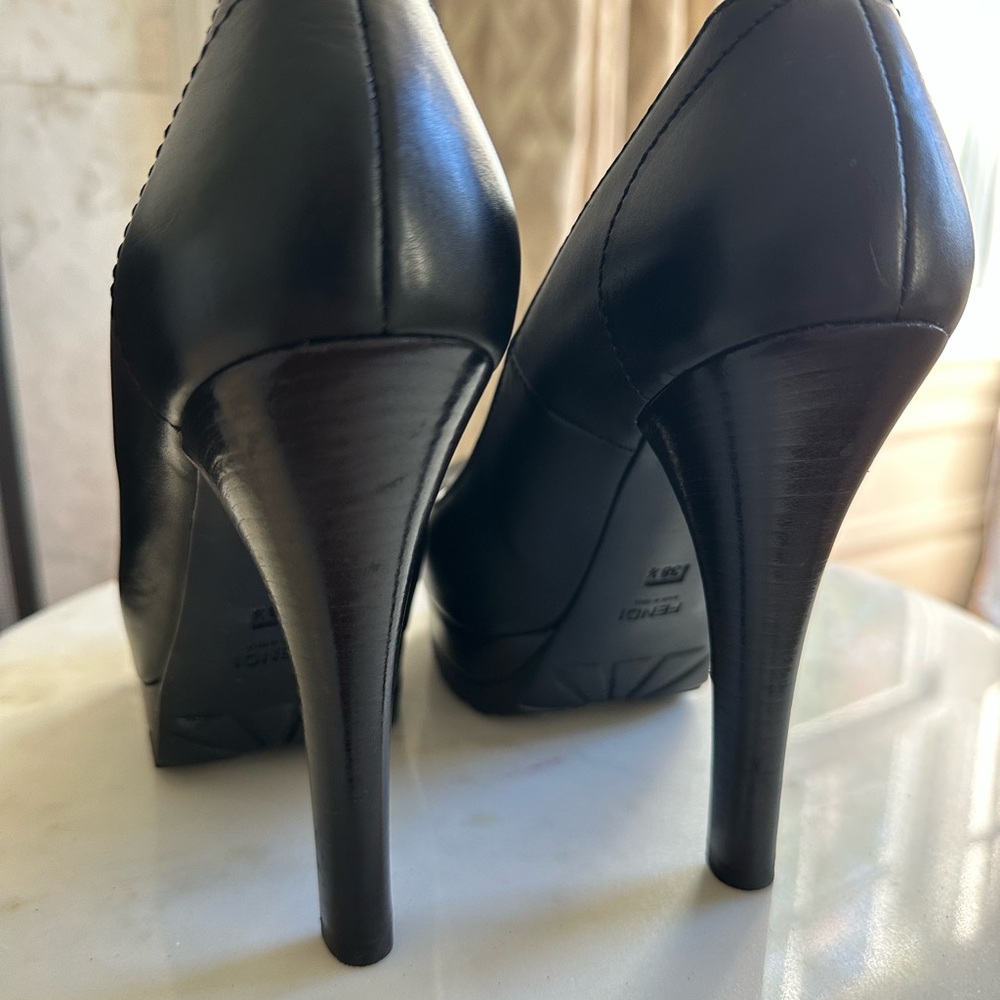 FENDI Black Platform Pumps 38.5 - Picture 3 of 5